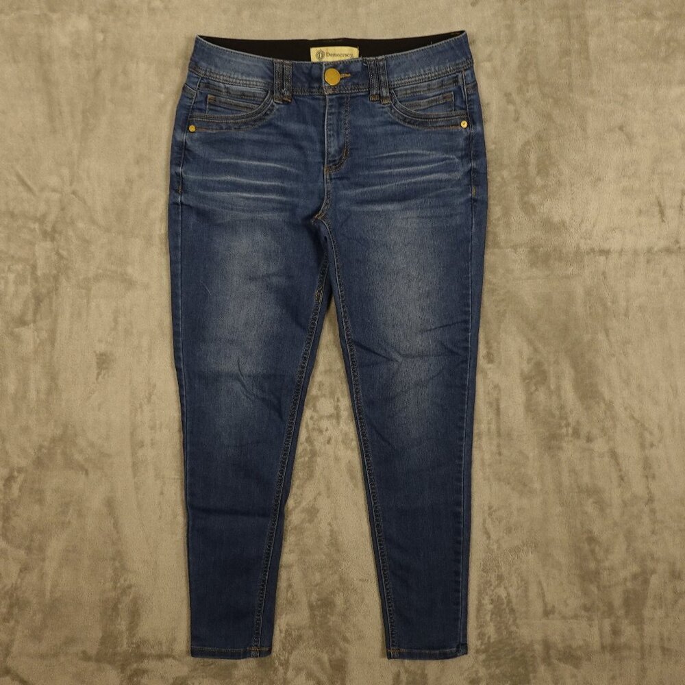 Democracy jeans Ab Technology mid rise skinny ankle women's 6 blue stretchy